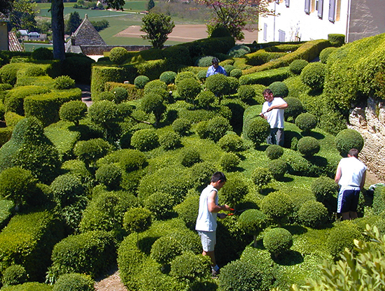 Photograph of Gardeners in Les Jardins de Marqueyssac by John Hulsey